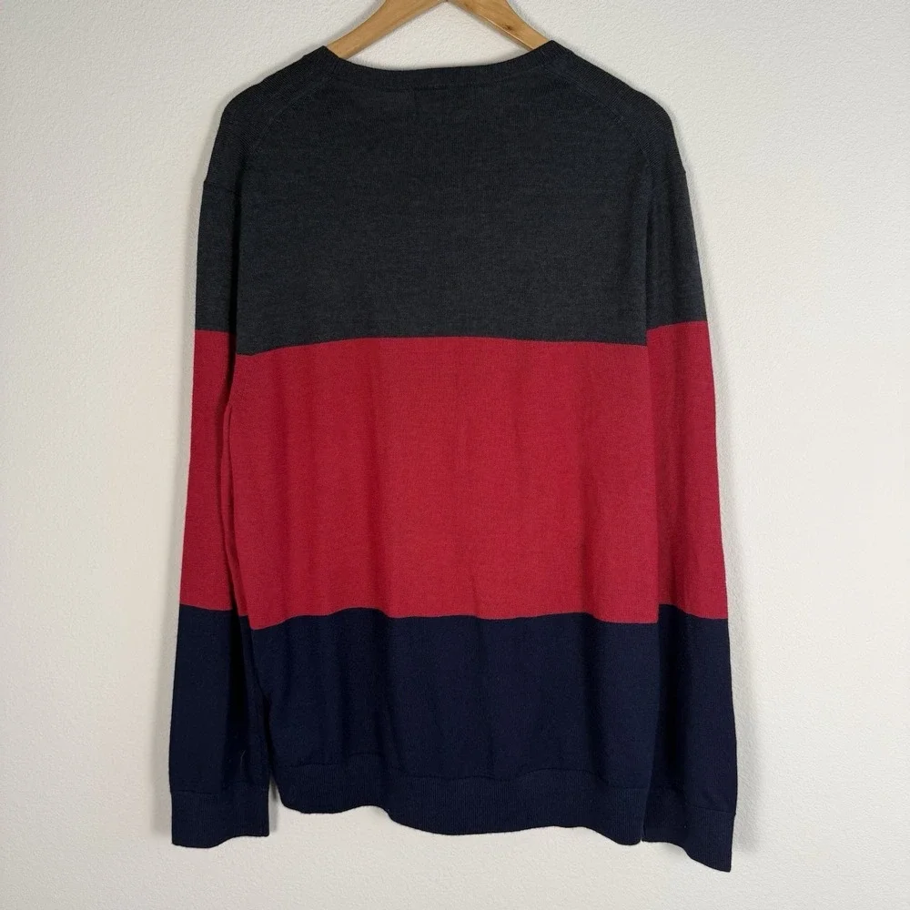 Banana Republic Merino Wool Pullover Sweater Mens XL Classic Preppy Colorblock